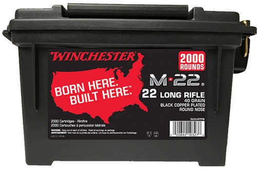 22 Long Rifle 40 Grain Lead Round Nose 2000 Rounds Winchester Ammunition